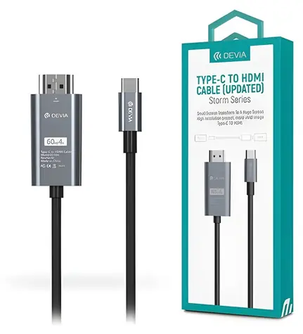 Devia Storm Serie Schwarz / Kabel / USB-C - HDMI / 2 m