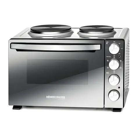 Rommelsbacher KM 3300 silber-schwarz / Miniküche / 3250 W / 30 l / 2 Kochplatten
