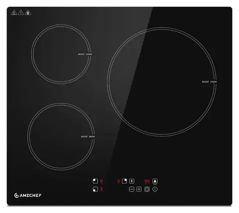 AMZCHEF CE-T-74IB3xyzf-CS / Induktionskochfeld / 60 cm / 3 Kochzonen / 7400 W / Touch-Bedienung