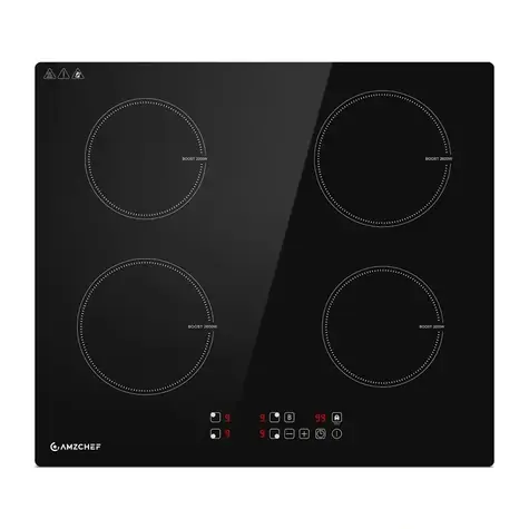 AMZCHEF CE-T-74IB4xyzf-CS schwarz / Induktionskochfeld / 4 Kochzonen / 7400 W