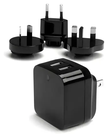 StarTech Reise-USB-Ladegerät schwarz / Reiseadapter / 2x USB / international