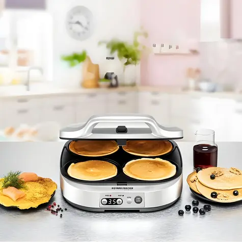 Rommelsbacher PC 1800 silber / Crpe-Maker / 1800 W / 4 Bleche  13,5 cm / LED-Anzeige