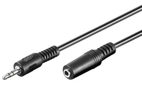 Goobay 50431 Audio-Verlängerungskabel, 3,5-mm-Klinkenstecker, schwarz, 2 m / Audiokabel / Verlängerung / 3-polig