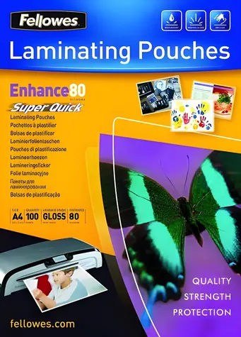 Fellowes SuperQuick A4 80 µm glänzende Laminierfolie