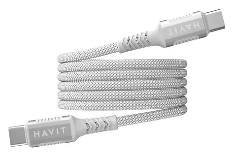Havit CB6297 weiß / Magnetisches Datenkabel / USB-C - USB-C / PD 60 W / 1 m