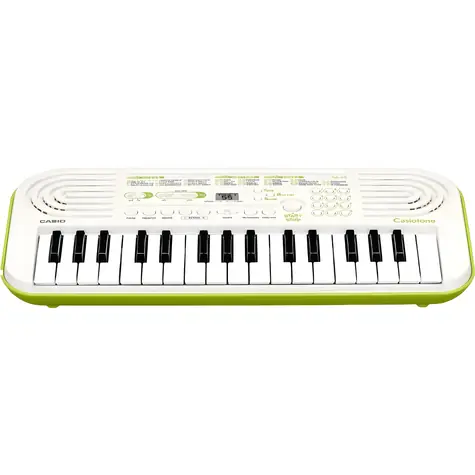 Casio Kinderkeyboard SA-50, weiß/grün / 32 Mini-Tasten / 100 Klänge, 50 Rhythmen / LCD-Display, 2 Lautsprecher