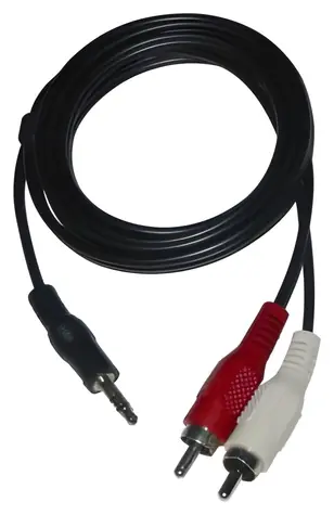 Audiokabel, 3,5-mm-Klinkenstecker (2x Cinch-Stecker), schwarz / Audiokabel / 1,5 m