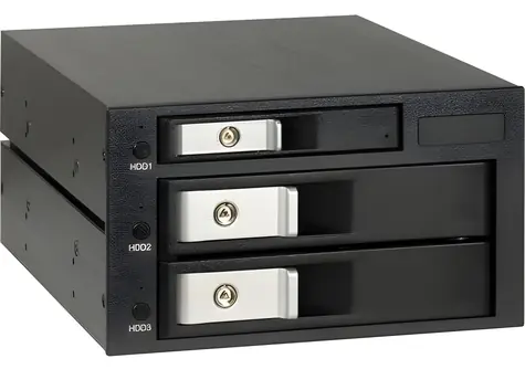 Inter-tech IPC ST-3525 / Abnehmbarer Rahmen / 3,5"- und 2,5"-HDD/SSD / Bis zu 5,25"-Einschub / Hot-Swap