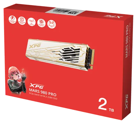 ADATA XPG MARS 980 PRO 2 TB / SSD / M.2 2280 / PCIe Gen5x4 / Aktivkühlung / 14000/13000 MB/s
