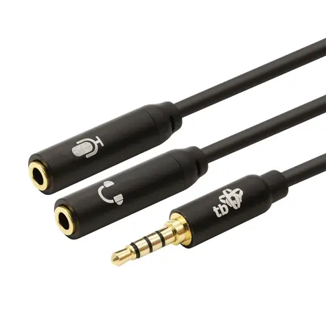 TB Touch Adapterbuchse 3,5 mm M - 2x Buchse 3,5 mm F schwarz / Reduzierung / Audio