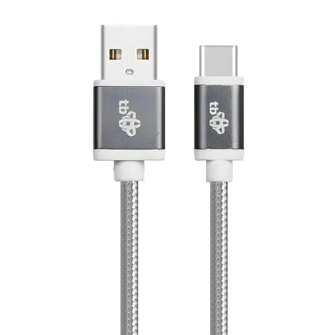TB Touch 1,5 m grau / Datenkabel / USB-A (M) - USB-C (M) / Geflochten