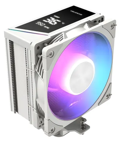 Modecom Volcano 0C T202 weiß / CPU-Kühler / LCD-Display / 4X Heatpipe / 120 mm ARGB / TDP 190 W