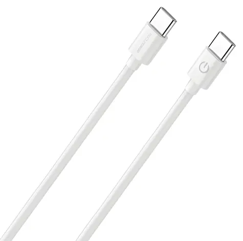 RealPower USB-C - USB-C weiß / Daten- und Ladekabel / USB 2.0 / 3 A / 2 m