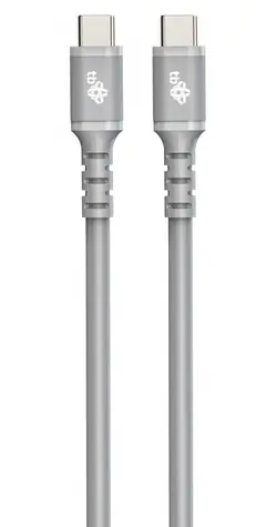 TB Touch USB-C-Kabel, grau, 1 m / Lade- und Datenkabel / USB-C auf USB-C / 60 W / 480 Mbit/s / Silikon