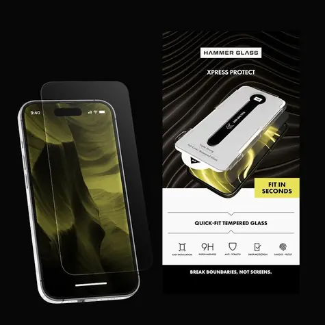 Hammer Glass Xpress Protect iPhone Air / Schutzglas / 9H / mit Montagerahmen