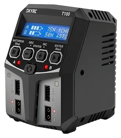 SkyRC T100 / Ladegerät / LiPo, LiFe, NiMH / 2x 50W / 5A / XT60