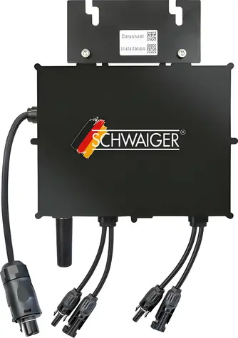 Schwaiger NEP 800/600W schwarz / Mikro-Wechselrichter für Photovoltaik / 800 W / IP67
