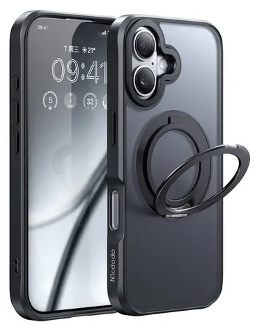 Mcdodo PC-4931 schwarz / Hülle / MagSafe / Ständer / iPhone 16 PLUS