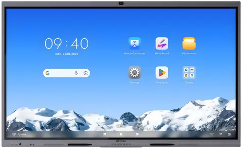 65" interaktives HIKVISION -Touchpanel / Touchscreen / 4K / Android 14 / 8 GB / 128 GB / 480 Nits / 50 Touchpunkte