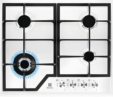 Electrolux EGS6436WW weiß / Gaskochfeld / 60 cm / 4 Brenner / Wokbrenner