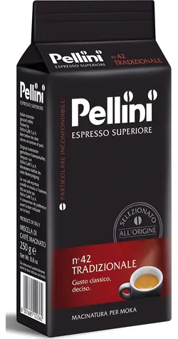 Pellini Espresso Superiore Nr. 42 Tradizionale 250 g / Gemahlener Kaffee / 70 % Arabica & 30 % Robusta