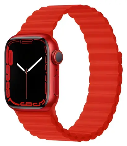 Devia Deluxe Sport 3 rot / Armband für Apple Watch / 40/41/42 mm / Silikon / magnetisch