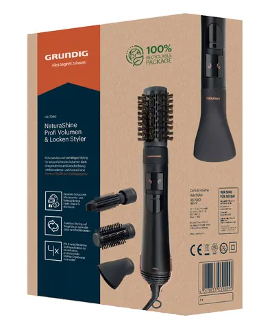 Grundig HS 7080 schwarz, roségold / Heißluftbürste / 1000 W