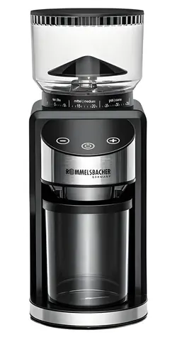 Rommelsbacher EKM 400 schwarz-silber / Kaffeemühle / Kegelmahlwerk / 35 Mahlgradstufen / 200 W