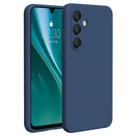 Etteri Rückseitenschutzhülle für Samsung Galaxy A56 5G, blau / Schutzhülle / Silikon / Innenfutter aus Mikrofaser