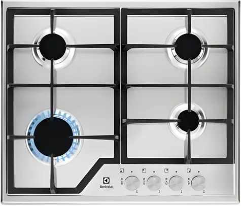 Electrolux EGS6426SX Edelstahl-Gaskochfeld / 60 cm / 4 Brenner