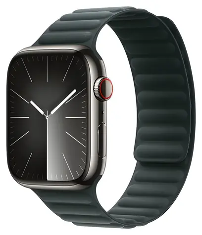 Devia Deluxe Magnetfaser-Armband, dunkelgrün / Armband / Apple Watch 44/45/46 mm / magnetisch