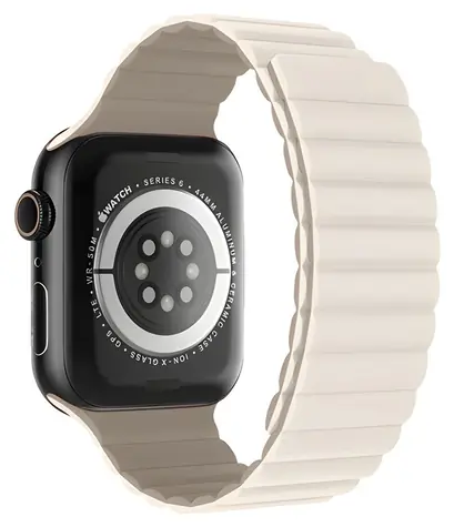 Devia Nature Silikon-Magnetarmband in Sternenstaubweiß für Apple Watch (44/45/46 mm)