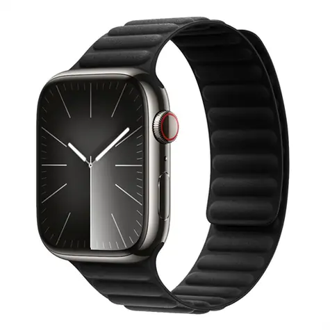 Devia Deluxe Magnetfaser schwarz / Armband / Apple Watch 44/45/46 mm / magnetisch
