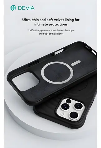 Devia Ripple Magnetische Schutzhülle schwarz / Apple iPhone 16 Pro / TPU / Stoßfest / Magnetische Befestigung