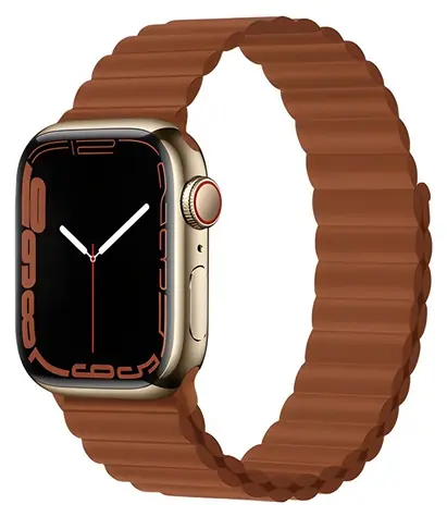 Devia Deluxe Sport 3 40/41/42 mm Sattelbraun / Armband für Apple Watch / Silikon / Magnetverschluss