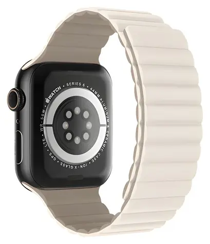 Devia Nature Silikon-Magnetarmband in Sternenstaubweiß für Apple Watch (40/41/42 mm)