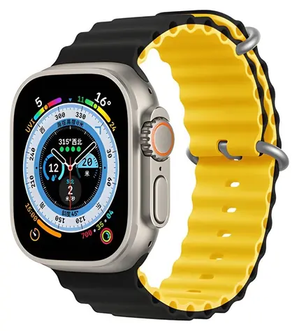 Devia Deluxe Sport6 Armband für Apple Watch 40/41 mm, schwarz/gelb / Silikon / zweifarbig