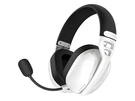 Hator ESH16 Hyperpunk 3 Kabelloses weißes Gaming-Headset mit Mikrofon / Hi-Res / LDAC / ANC / Bluetooth 5.4 / USB