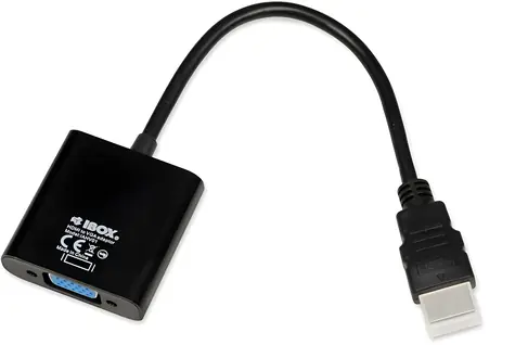 ibox IAHV01 schwarz / HDMI-zu-VGA-Adapter / HDMI (M) - D-Sub VGA (F) / Full HD 1080p