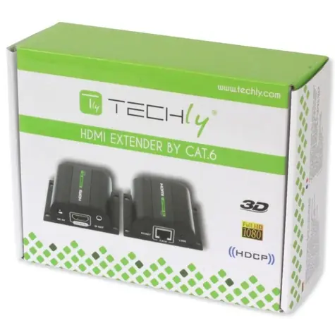 Techly HDMI-zu-UTP-Extender / HDMI-Extender / Cat5e-7 / bis zu 60 m / 1080p / IR