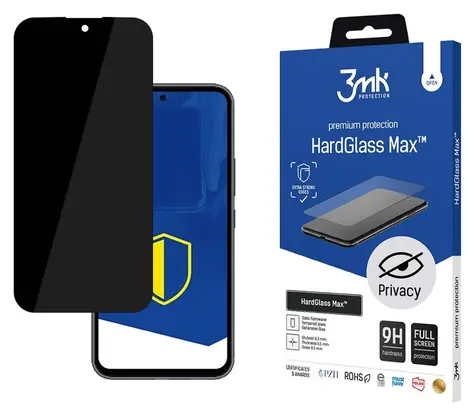 3MK HardGlass MAX Sichtschutzglas / Schutzglas / Samsung Galaxy A55 5G / 9H / Sichtschutzfilter