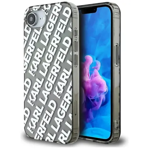 Karl Lagerfeld IML Repeat Logo silber / Rückseite / Apple iPhone 16e