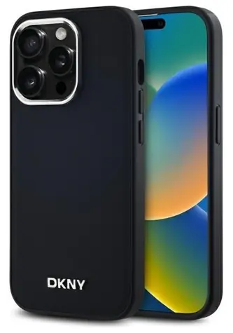 DKNY Plain Logo MagSafe iPhone 14 Pro schwarz / Rückseite / MagSafe
