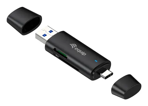 Equip 245462 schwarz / Kartenleser / USB-C/USB-A / SD/microSD / 5 Gbit/s