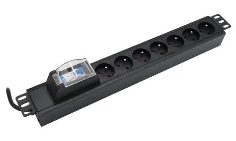 Xtendlan 19"-Verteilerkasten 7x230V ADV / Verteilerkasten / ČSN / Schalter / Überstromschutz / Kabel 1,8 m