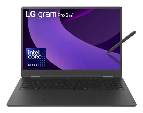 LG gram 16 Pro 2-in-1 Schwarz / Notebook / 16" 2,8K OLED-Touchscreen / Intel Core Ultra 7 255H / 16 GB RAM / 1 TB SSD / Windows 11