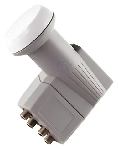 Schwaiger Quad LNB grau / LNB-Konverter / 4 Ausgänge / Verstärkung 62 dB / F-Anschluss
