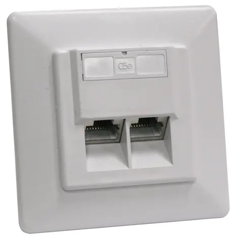 Xtendlan / 2x RJ-45-Buchse / Cat5e / geschirmt / Unterputz / abgewinkelte Steckdose