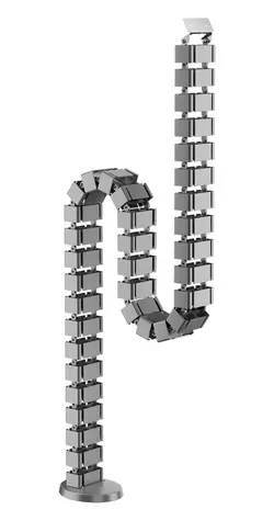 Equip für unter den Schreibtisch, grau / Kabelorganizer / Höhe 130 cm / ABS, Aluminium