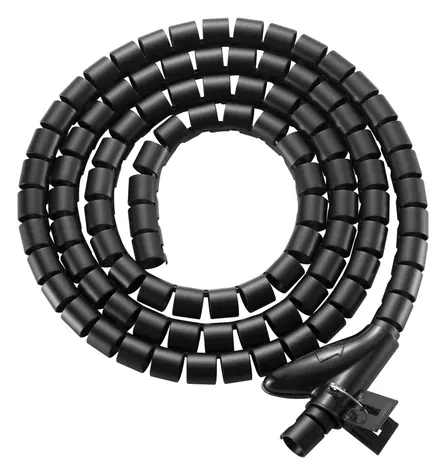Equip Kabelspirale schwarz / Kabelschutzspirale / Untertischmontage / 1 m / 20 mm